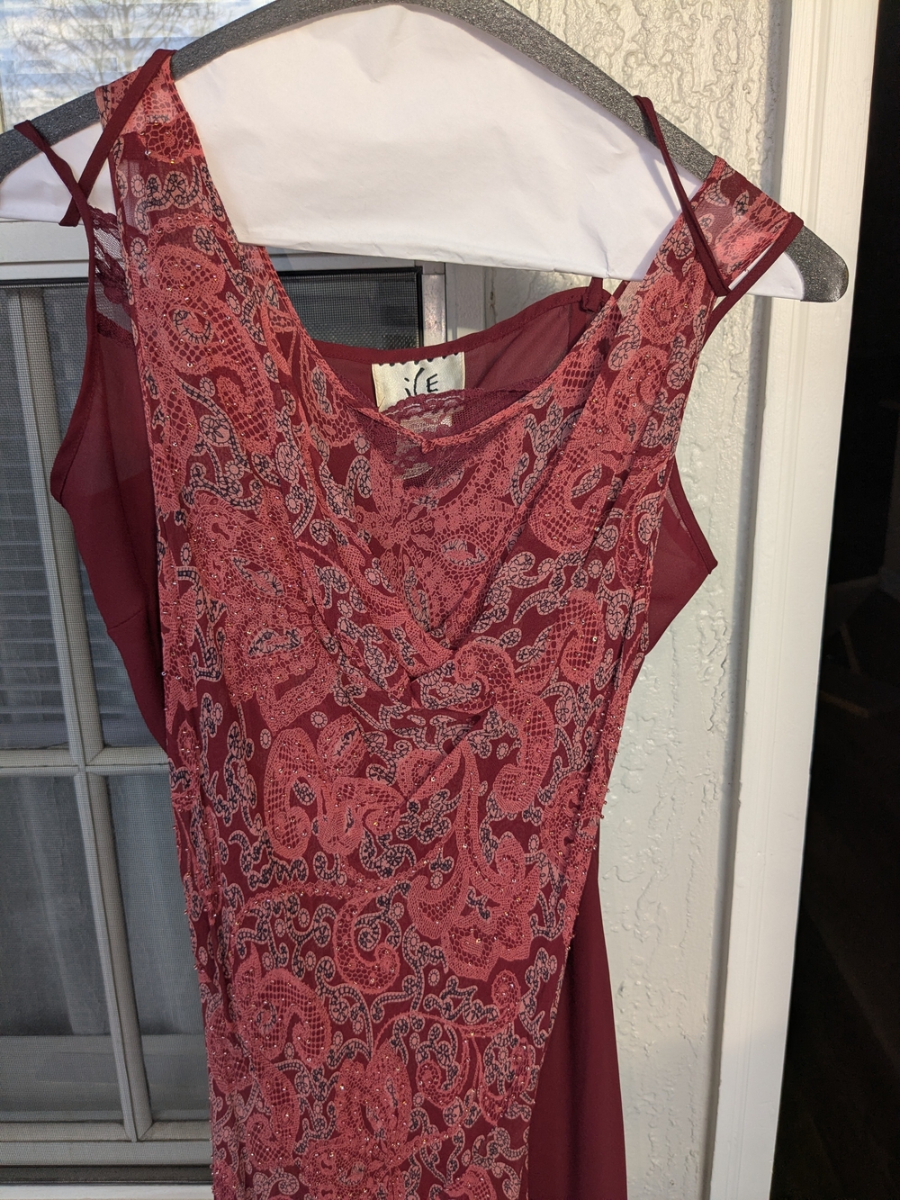 Ice Coral Pink and Navy Paisley Maxi Dress - Picture 4 of 6